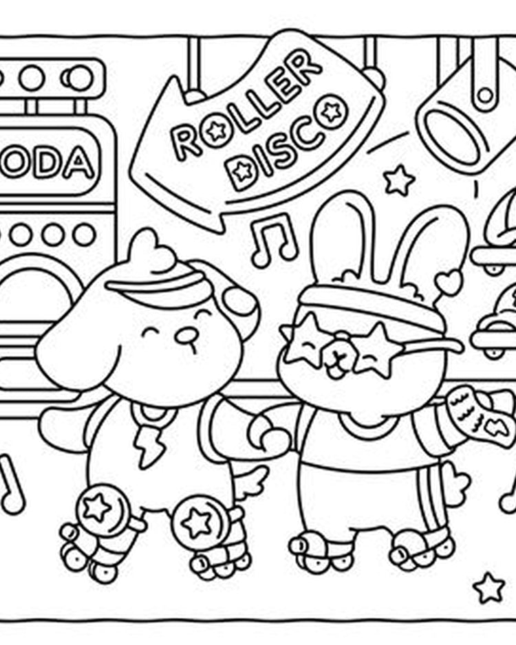 Livre de coloriage années 90 avec motifs rétro colorés