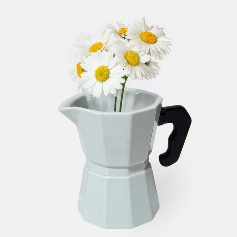 Vase Cafetière au design moka, vue de côté avec détails élégants