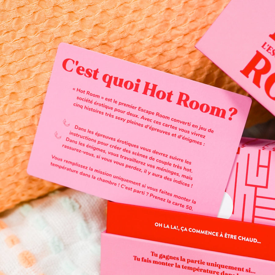 Cartes du jeu Escape Room Érotique avec motifs suggestifs.