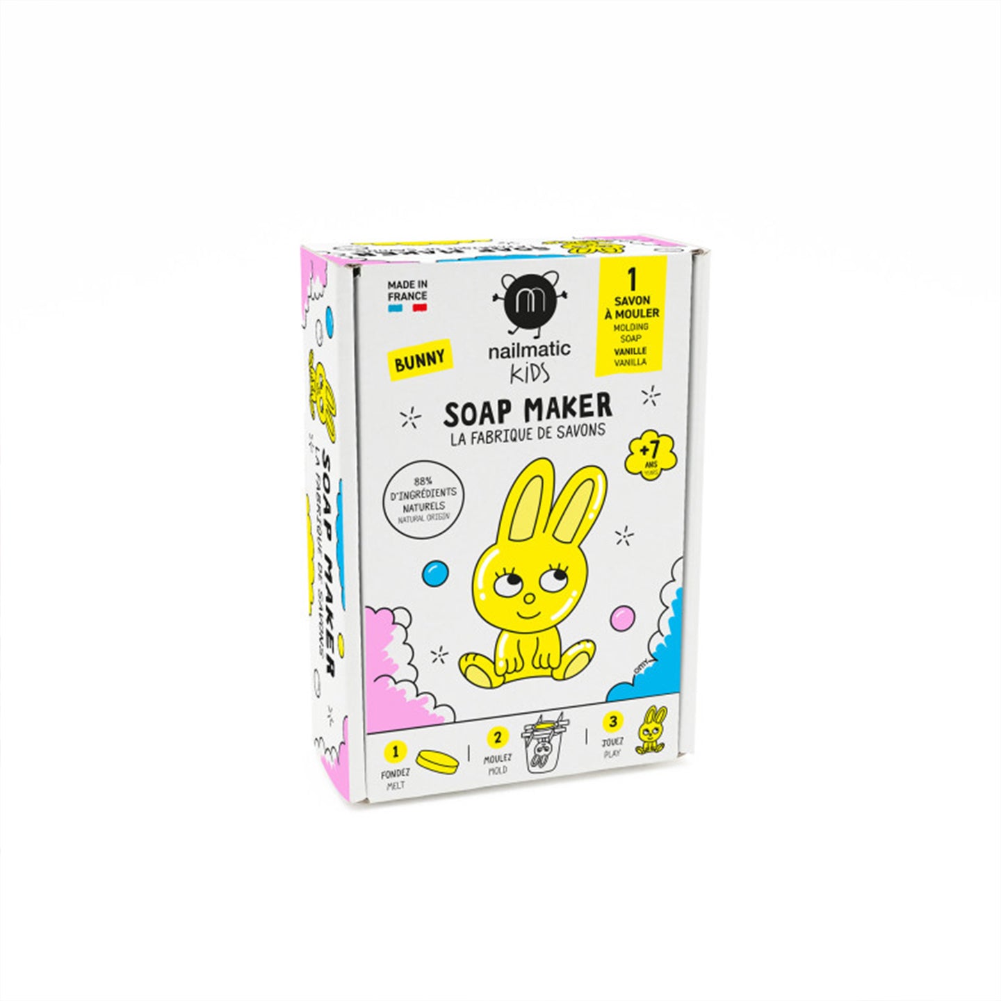 Kit DIY pour fabriquer un savon en forme de lapin.