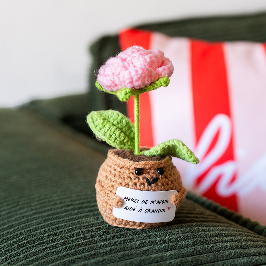 Fleur en crochet avec détails délicats et texture douce