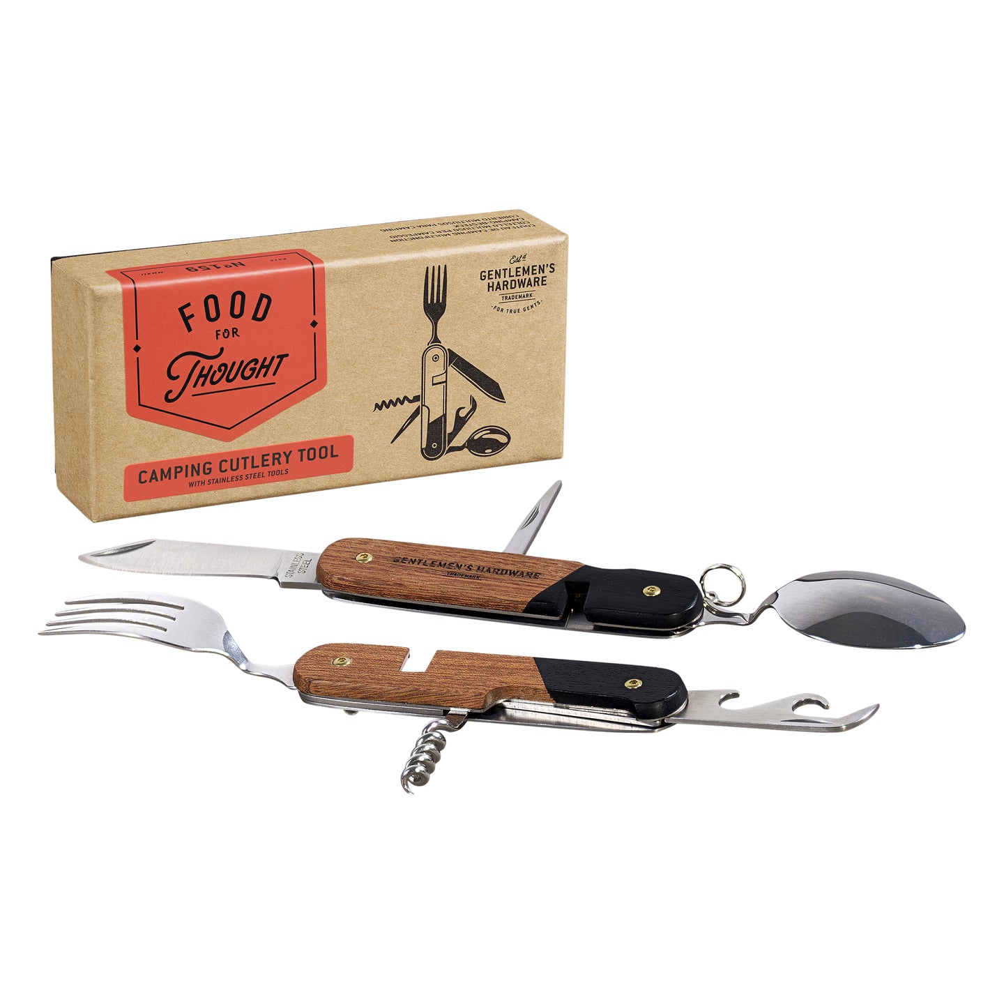 Kit de couverts de voyage avec manche en bois élégant