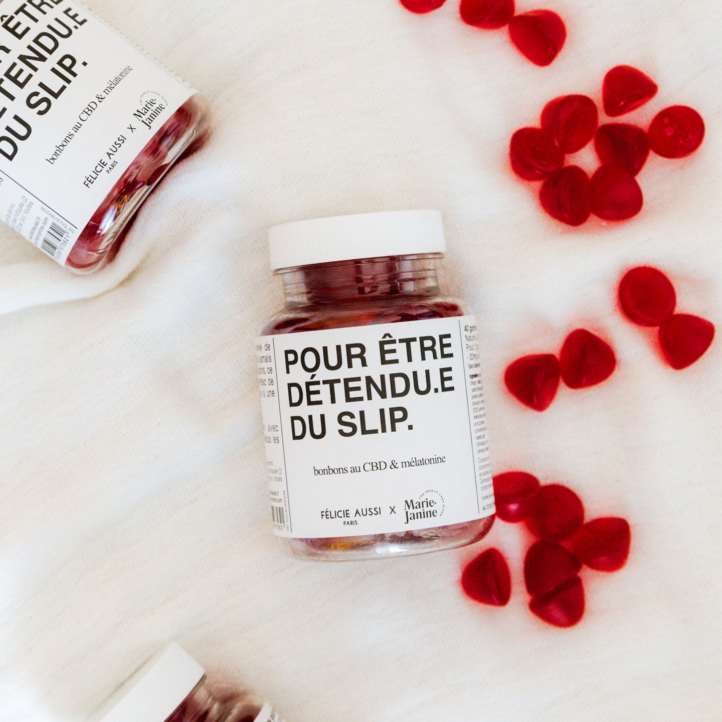Gummies relaxants aux fruits rouges en gros plan