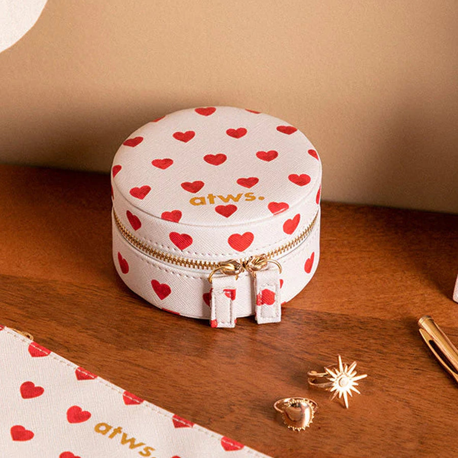 Boîte à bijoux en forme de cœur avec finition brillante