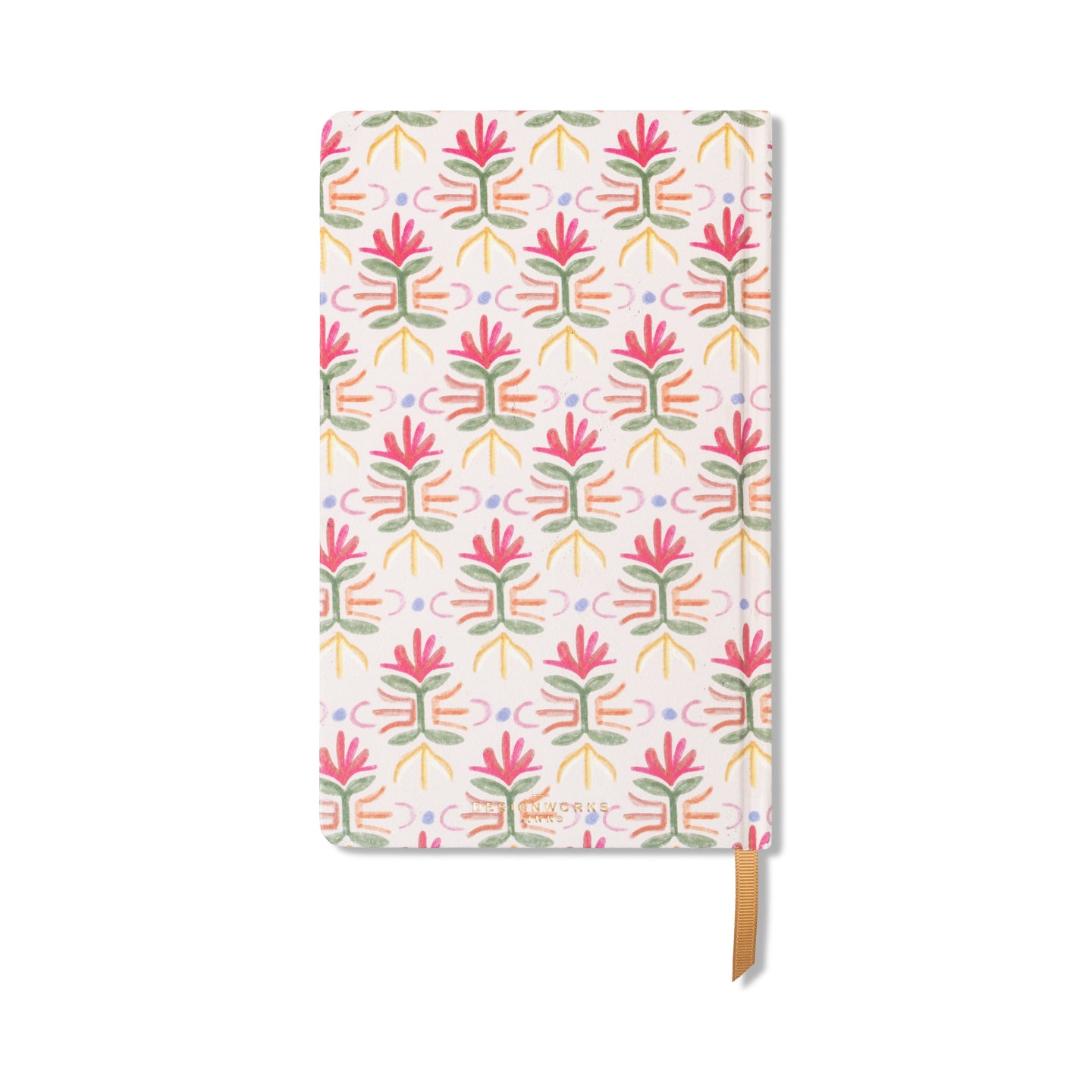 Carnet avec motif tulipe sur fond clair, papier épais visible