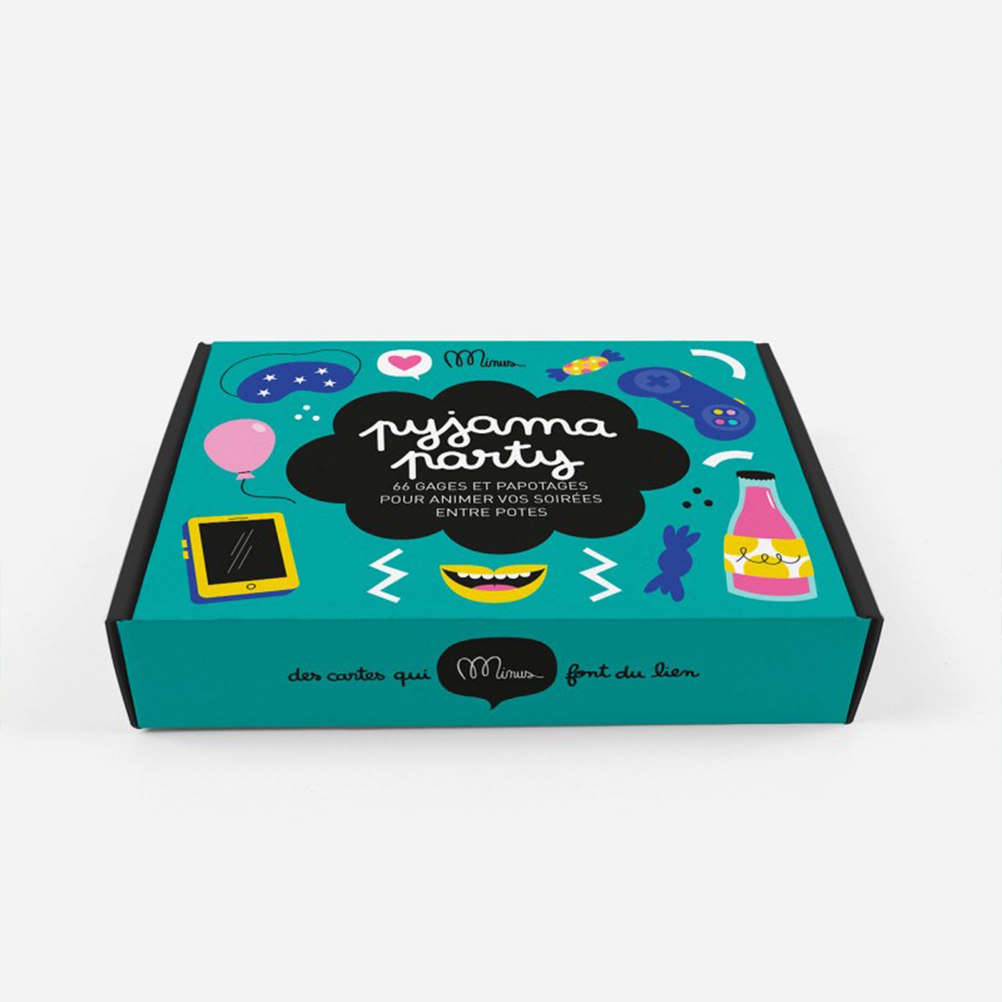 Boîte du jeu Pyjama Party avec illustrations colorées.