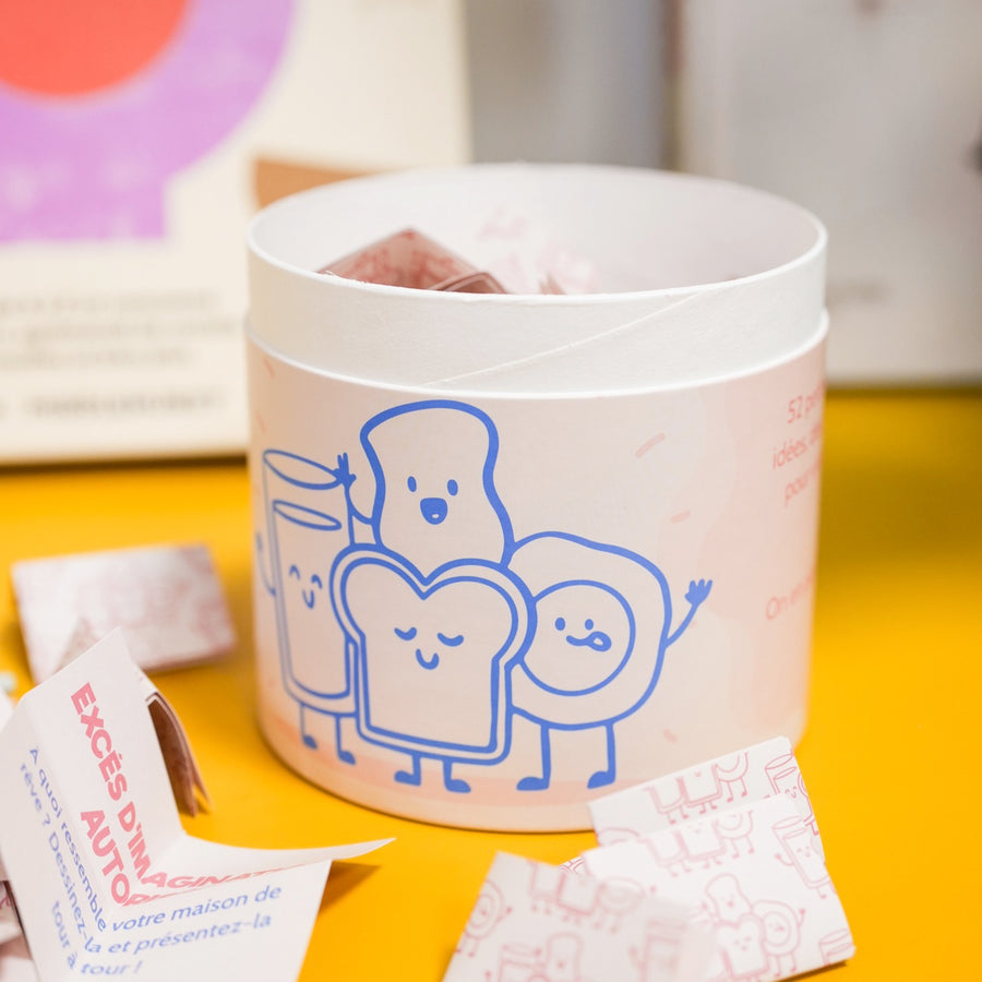 Couverture du jeu avec illustrations colorées et joyeuses