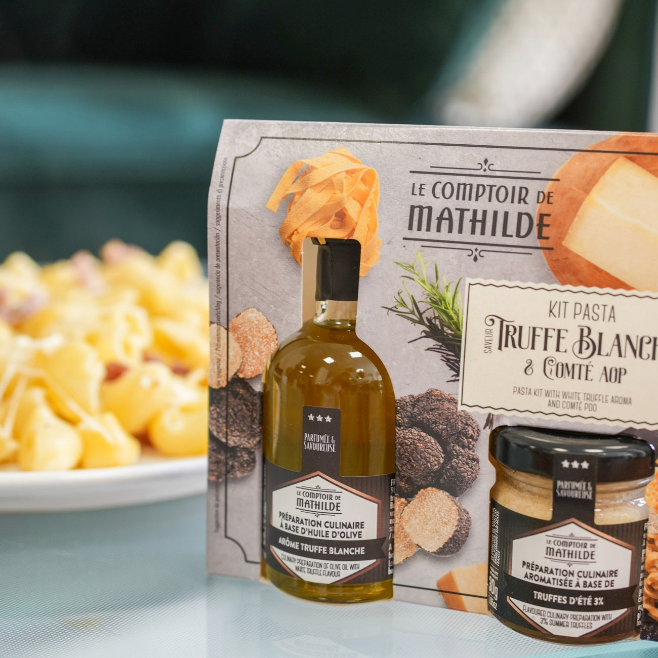 Kit DIY Pâtes à la Truffe avec ingrédients en vue