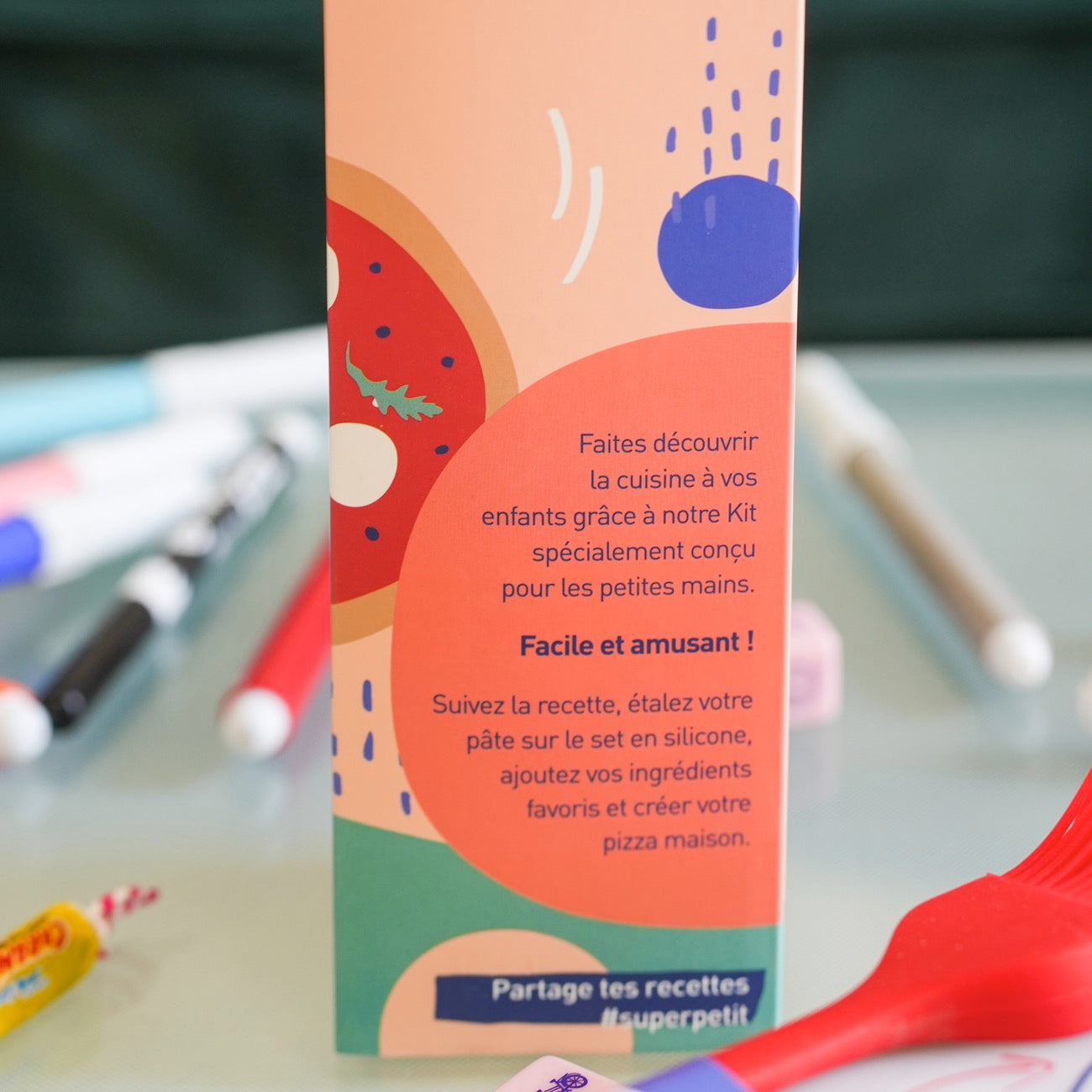 Kit de cuisine pizza pour enfants avec accessoires colorés