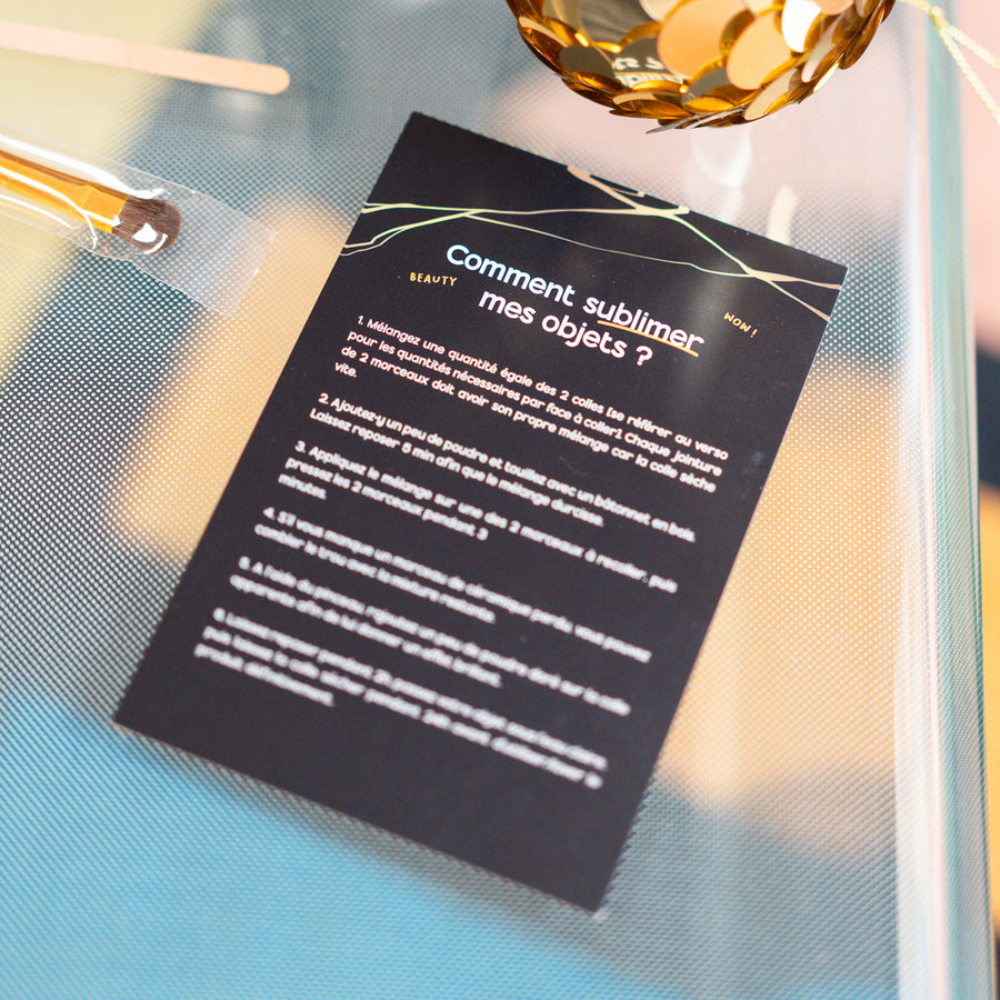 Kit Kintsugi avec poudre dorée et outils de réparation