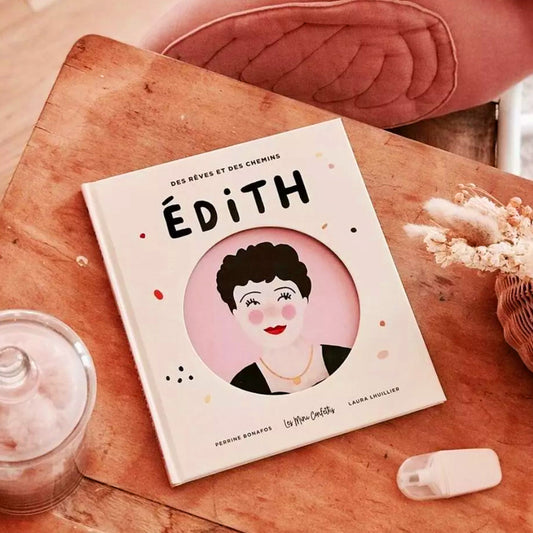 Couverture colorée du livre Édith pour enfants, illustrations vives.