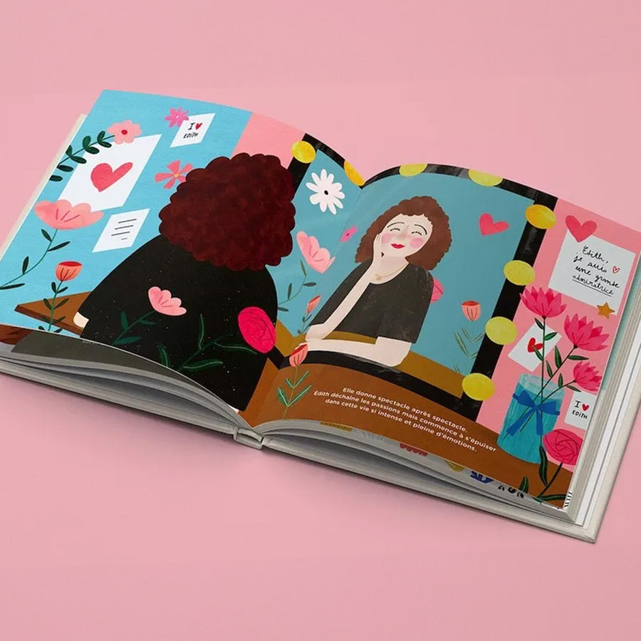 Couverture colorée du livre Édith pour enfants, illustrations vives.