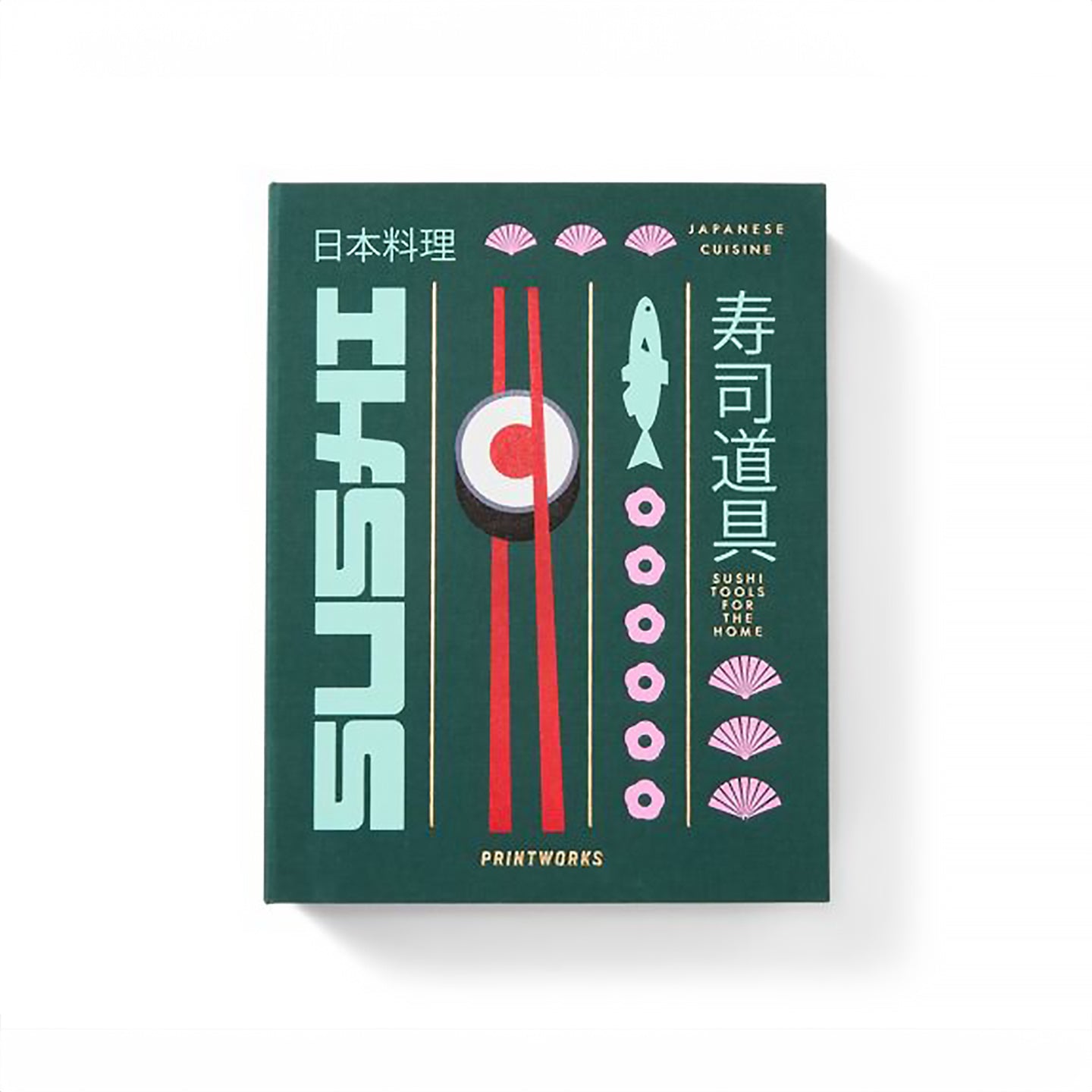 Livre sur les sushis ouvert, révélant des accessoires cachés.