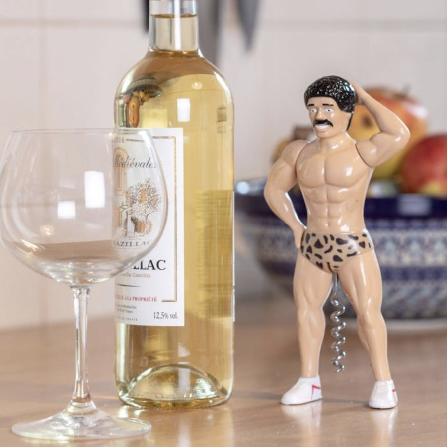 Ouvre-bouteille Moustache avec motif léopard sur le corps