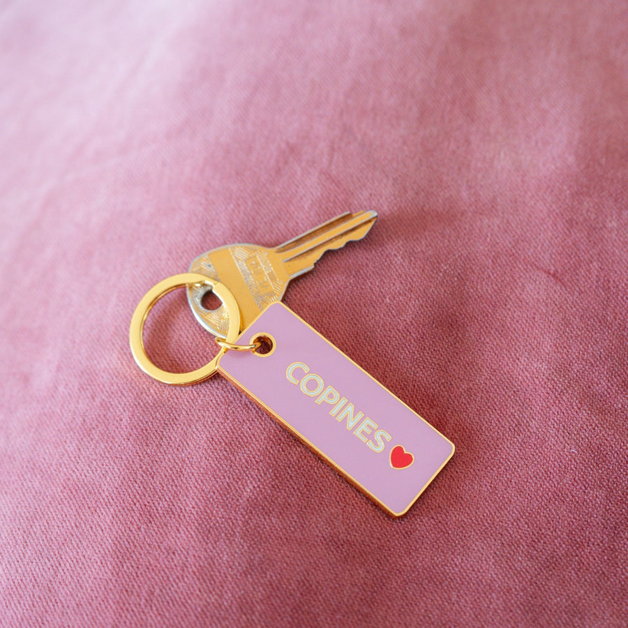 Porte-clé en forme de cœur avec inscription d'amitié.