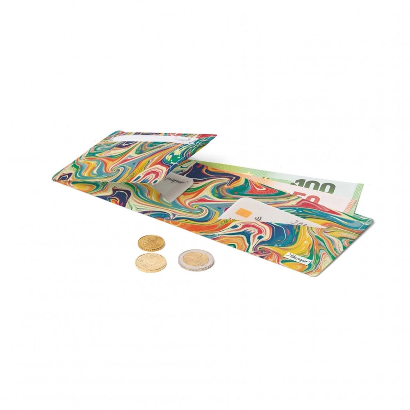 Portefeuille en carton avec motif graphique coloré