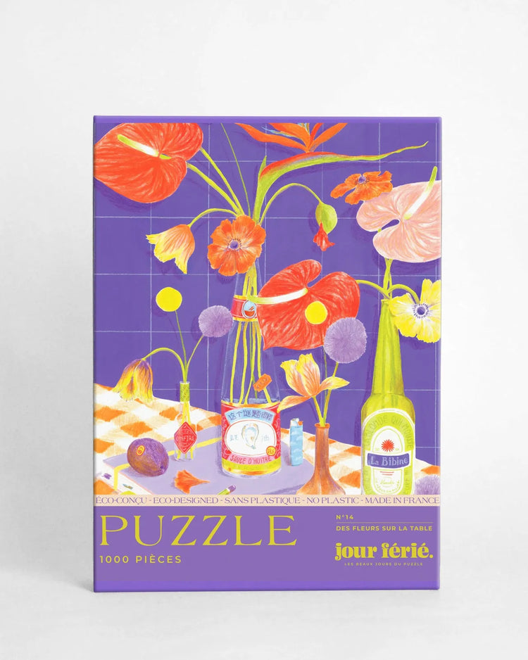 Puzzle 500 pièces avec une scène florale colorée en gros plan