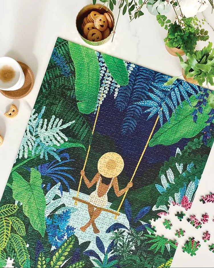 Puzzle Jungle avec motifs colorés de la faune et flore