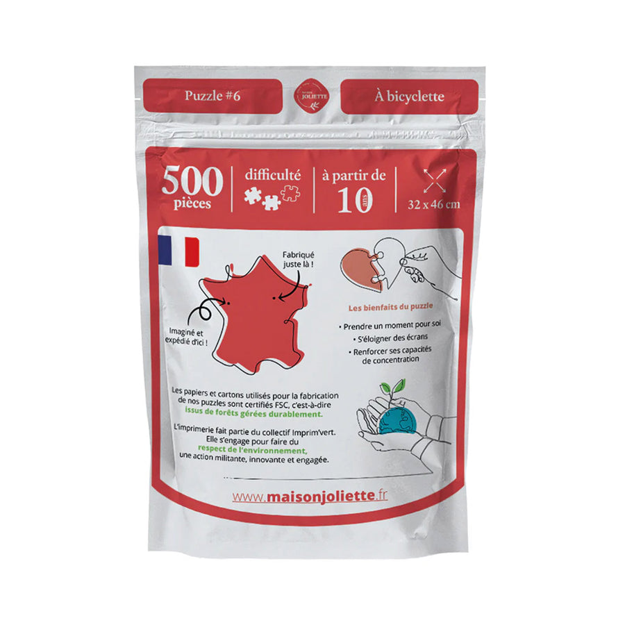 Puzzle de 500 pièces représentant une balade à vélo estivale.