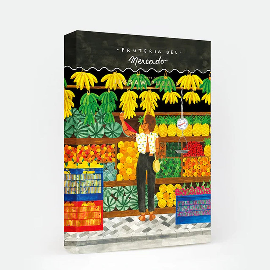 Puzzle Mercado illustrant un marché coloré de fruits et légumes