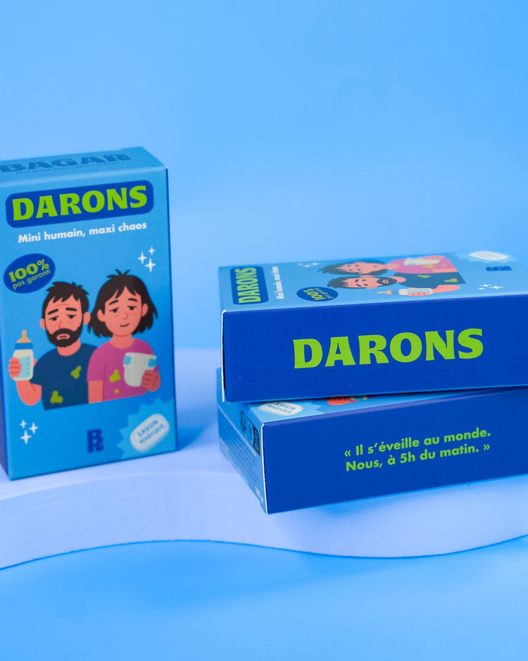Savon Darons avec une tranche visible et un design humoristique