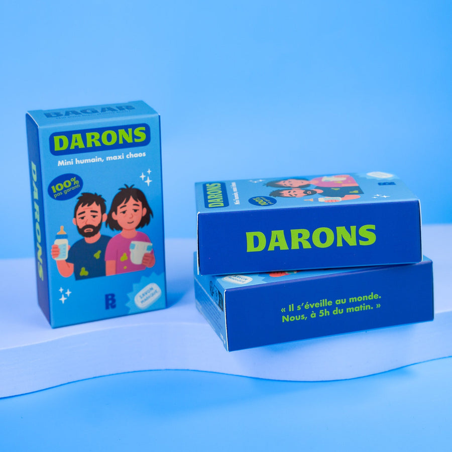 Savon Darons avec une tranche visible et un design humoristique