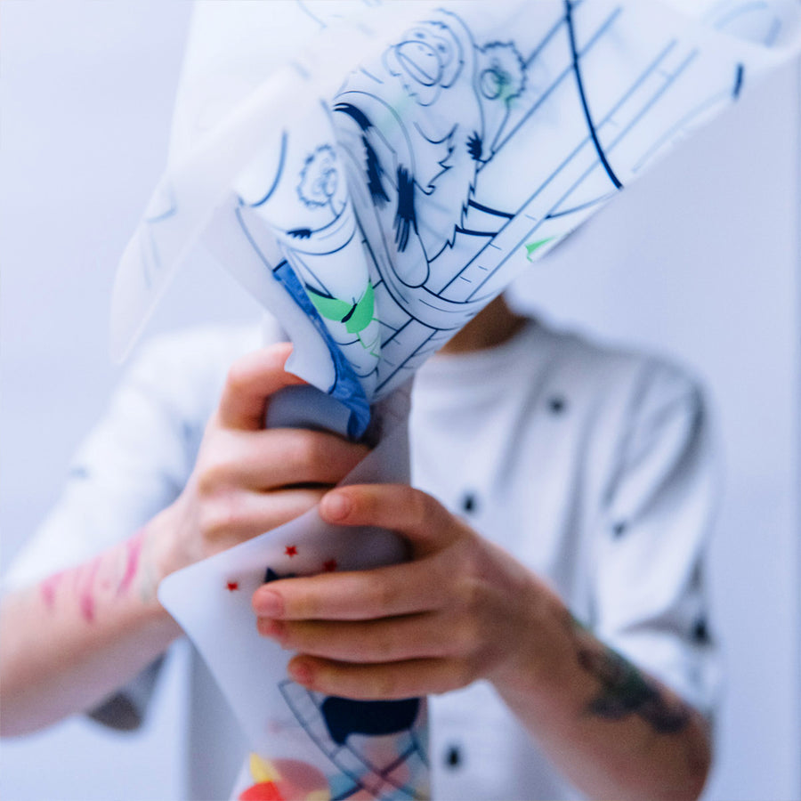 Set de table en silicone Jungle avec motifs animaliers colorés