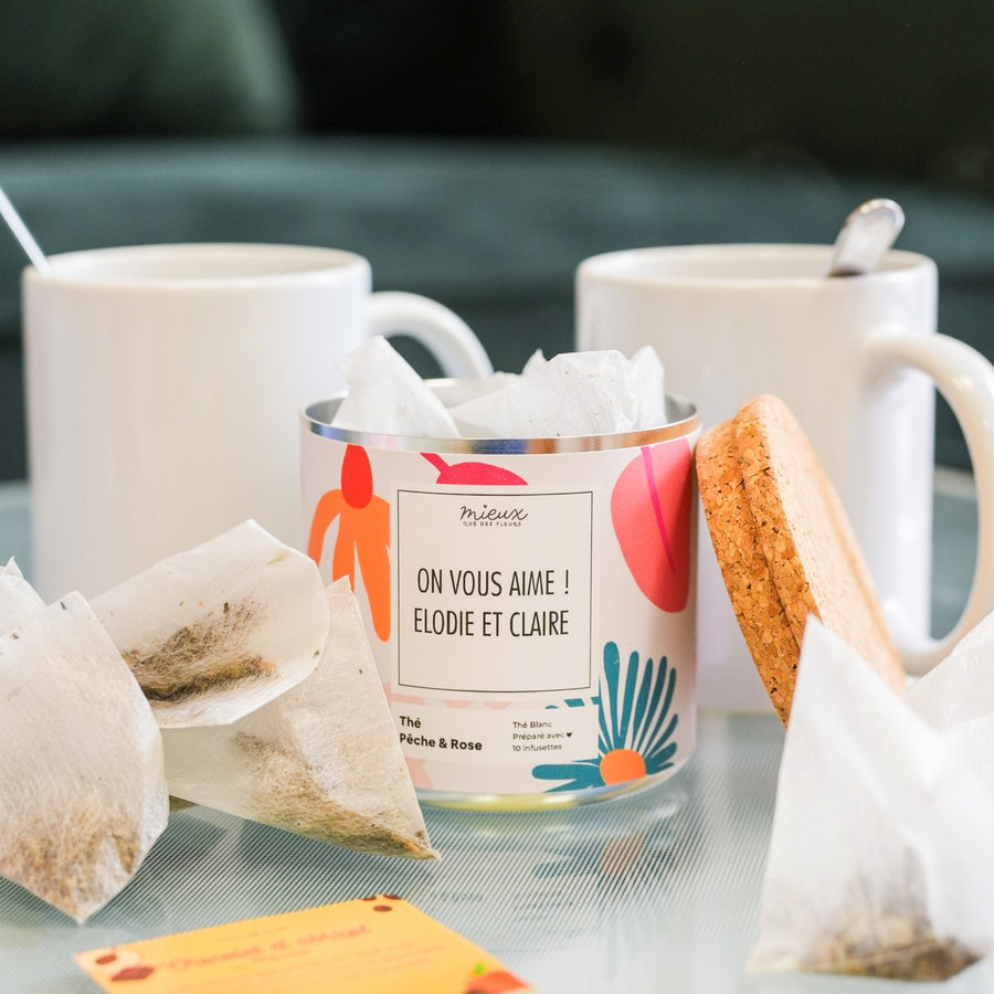 Boîte de thé personnalisée avec photo en gros plan