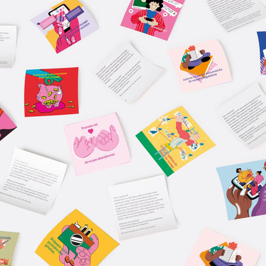 Couverture du défi de voyage avec des illustrations colorées.