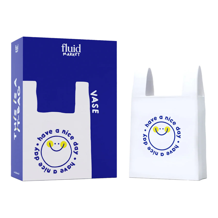 Vase en forme de sac de shopping avec motif smiley