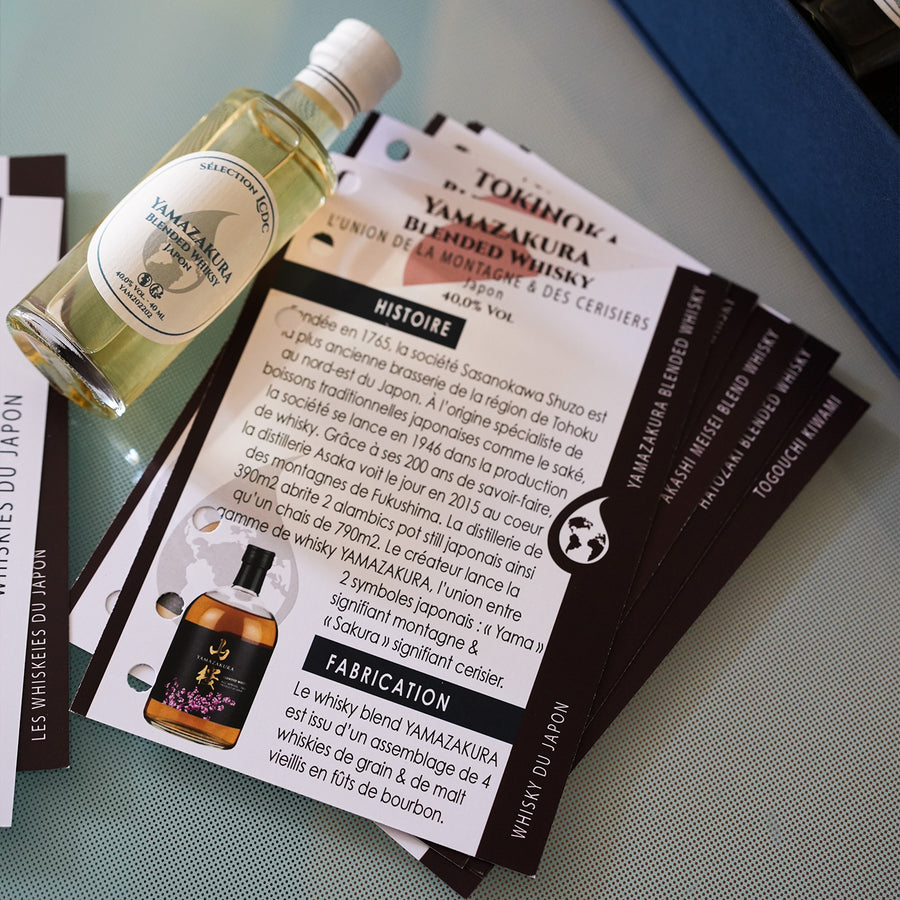 Coffret découverte des Whiskys Japonais, bouteilles de whisky japonais variées dans un coffret élégant