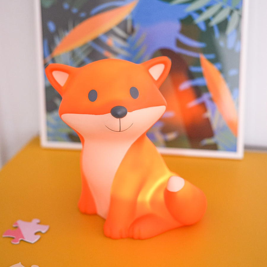 Veilleuse renard avec texture douce et yeux lumineux