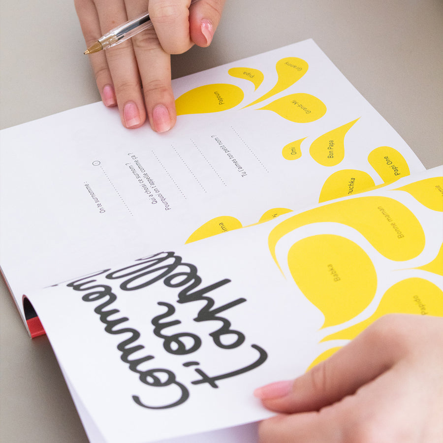 Couverture colorée du livre Papi, mamie et moi