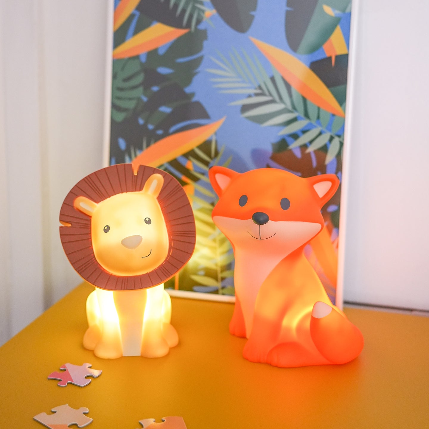 Veilleuse renard avec texture douce et lumière apaisante