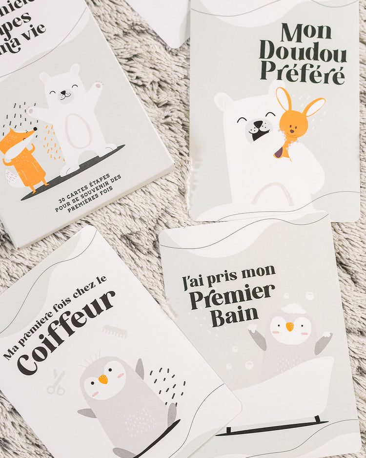 30 cartes étapes pour bébé avec designs mignons et colorés