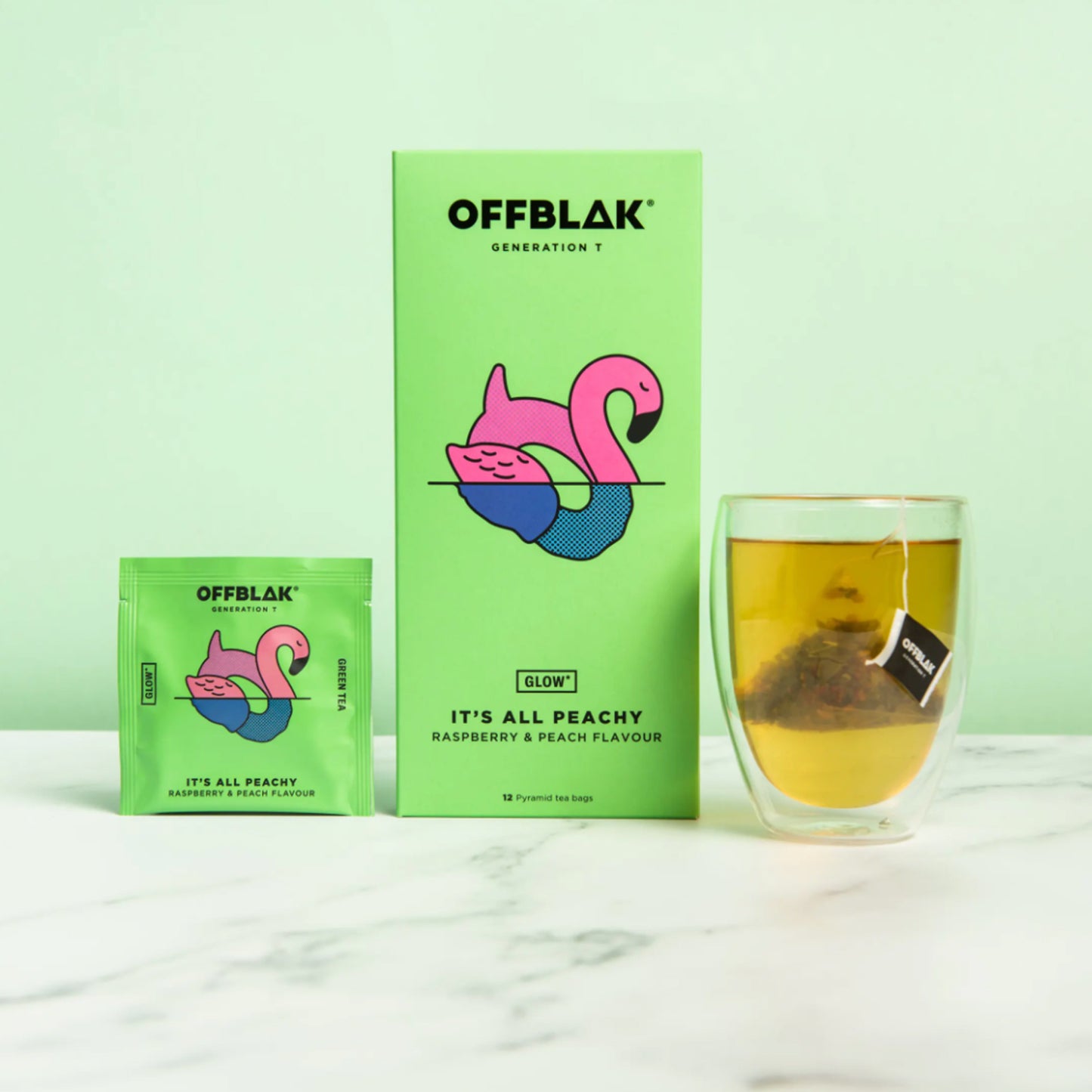 Thé vert parfum framboise/pêche