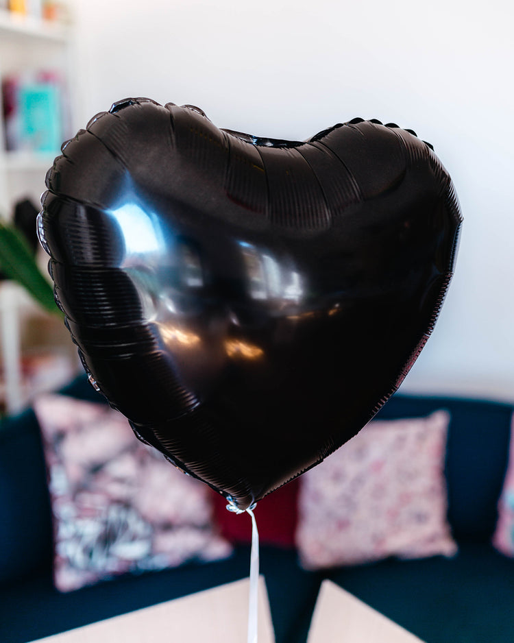 Ballon coeur noir pour la décoration de fête