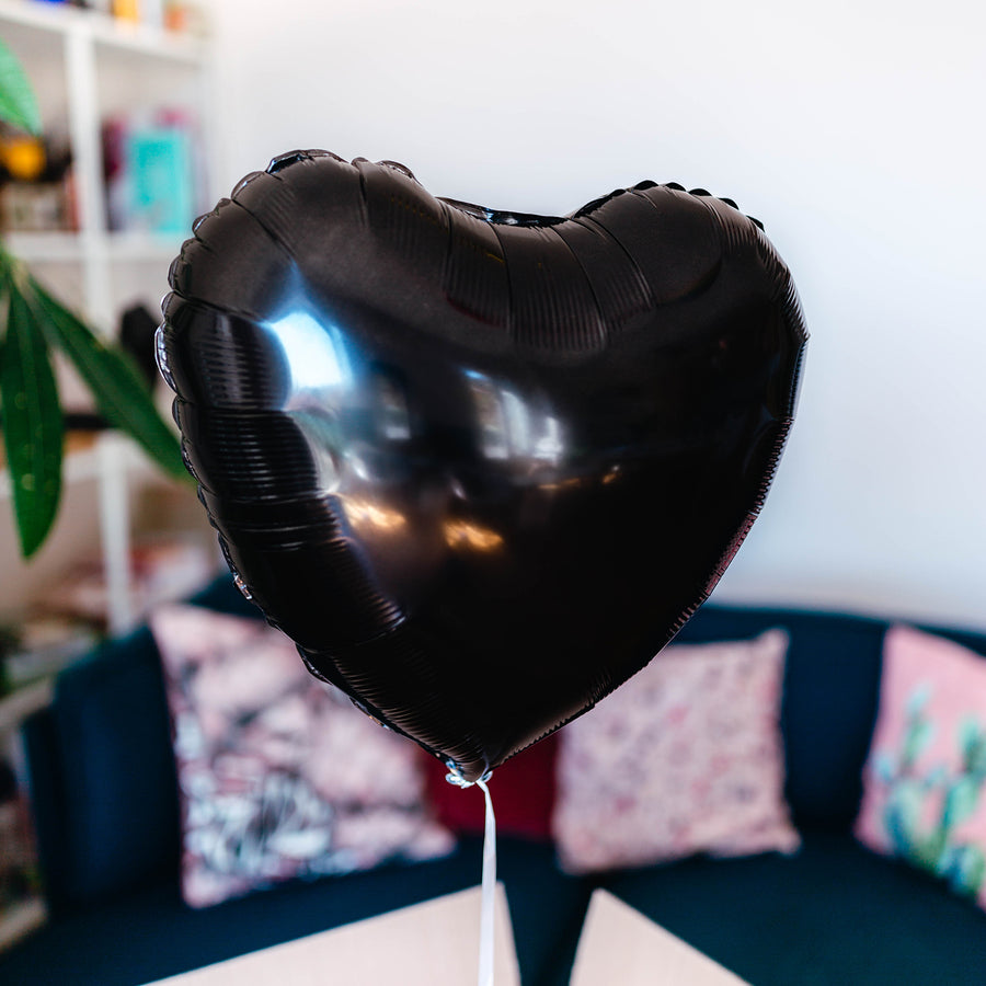 Ballon coeur noir pour la décoration de fête