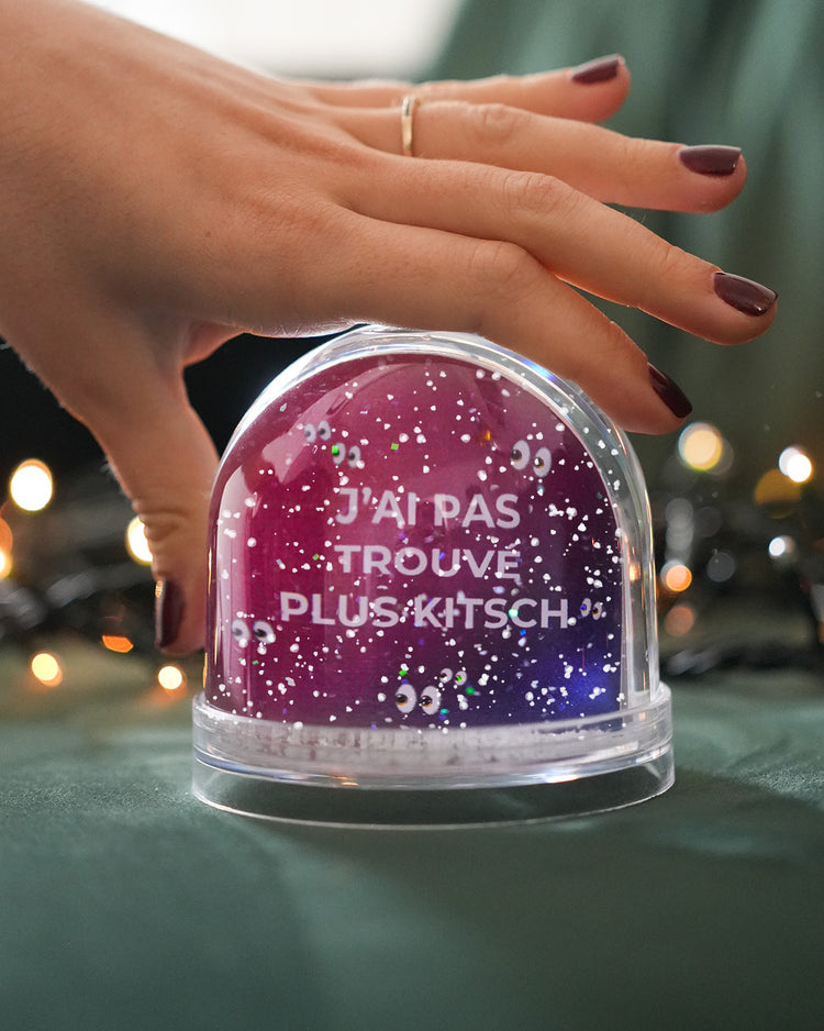 Boule à neige personnalisée avec flocons et message unique