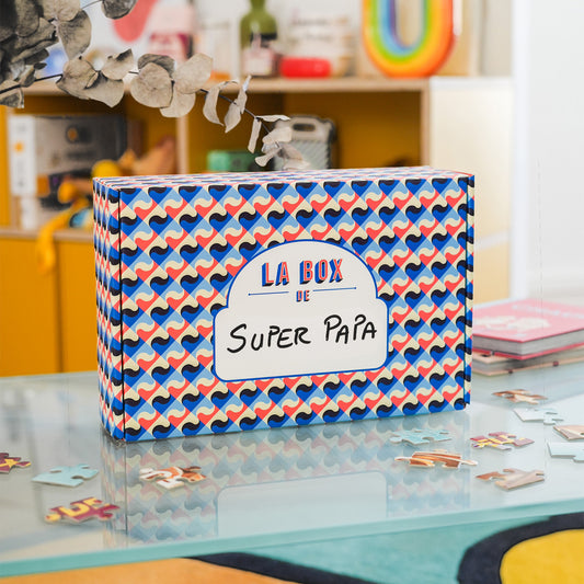 Cool box personnalisable avec motif rétro et illustration colorée.