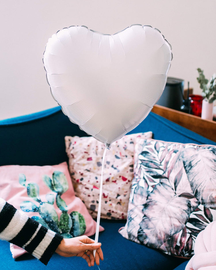 Ballon coeur blanc pour une décoration romantique