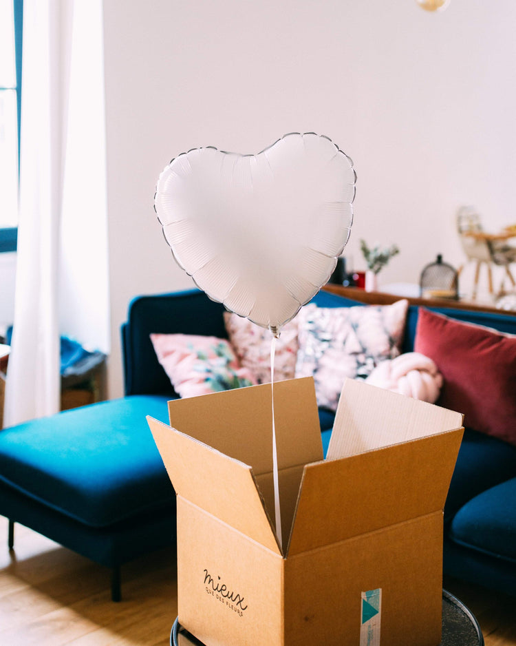 Ballon coeur blanc pour une décoration romantique