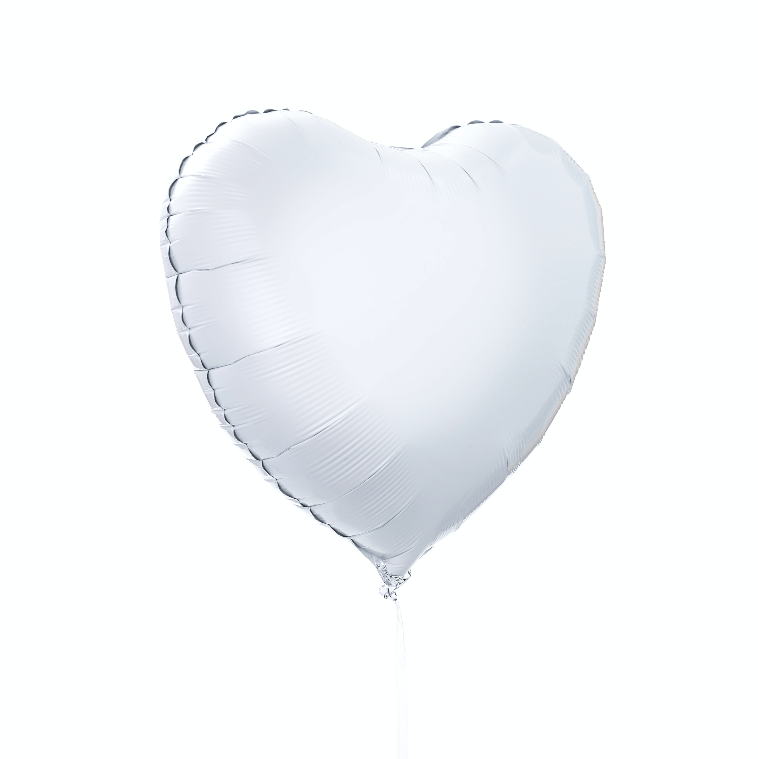 Ballon coeur blanc pour une décoration romantique.