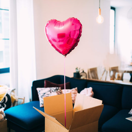 Ballon coeur rose magenta, idéal pour offrir en cadeau