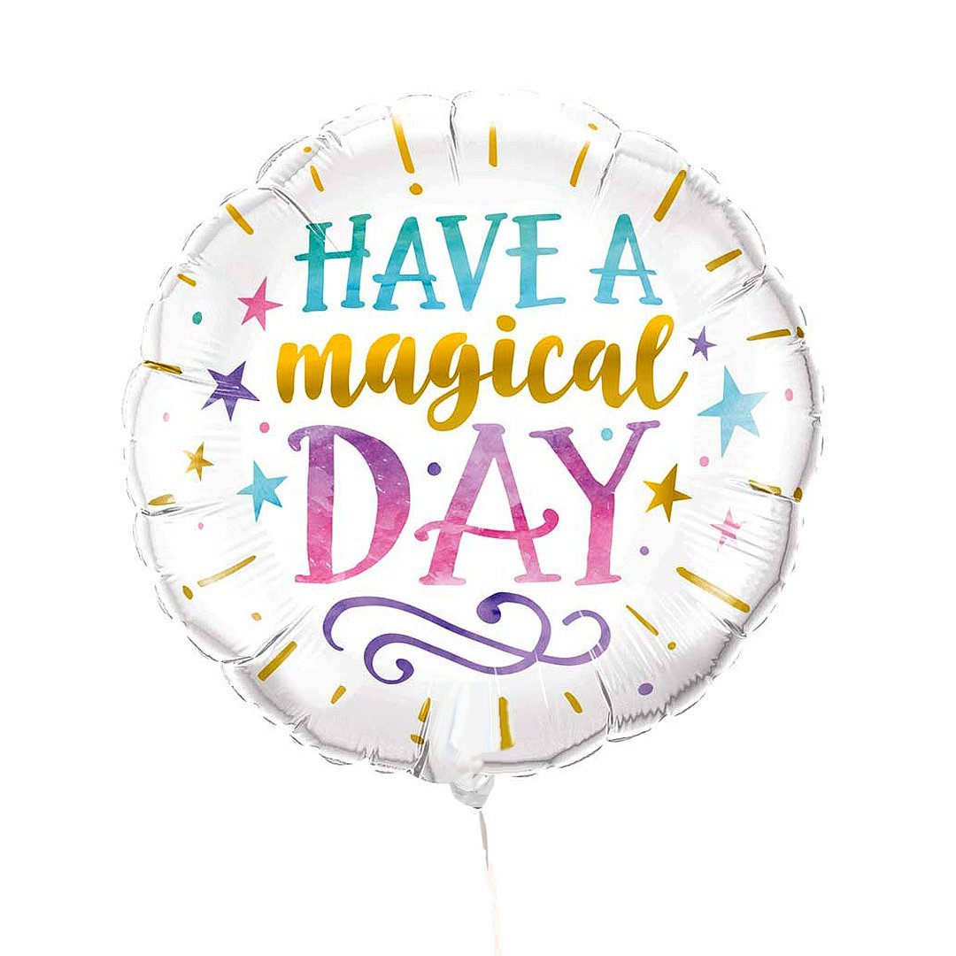 Ballon Magical Day coloré avec motif étoiles pour une journée magique.