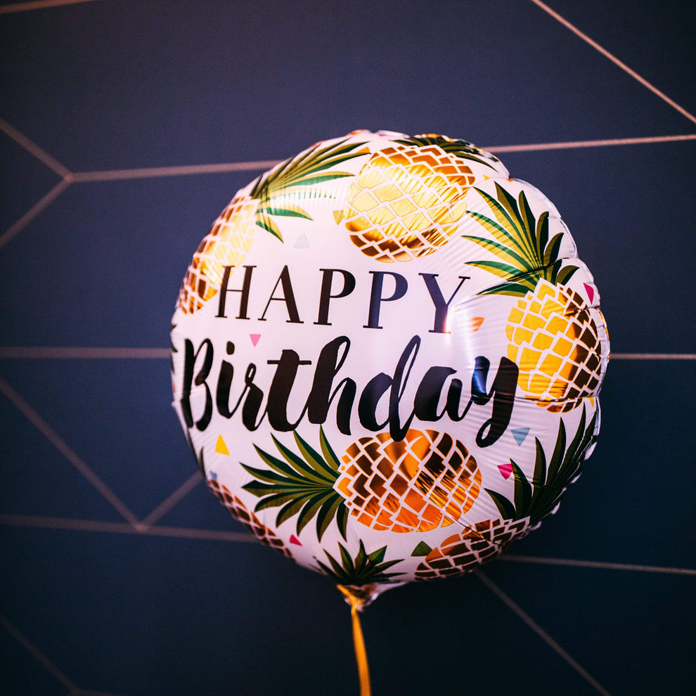 Ballon Happy Birthday Ananas - Mieux Que Des Fleurs