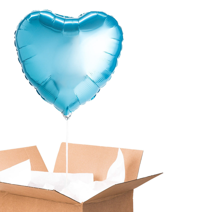Ballon coeur bleu perle, idéal pour offrir en cadeau d'amour ou d'amitié.