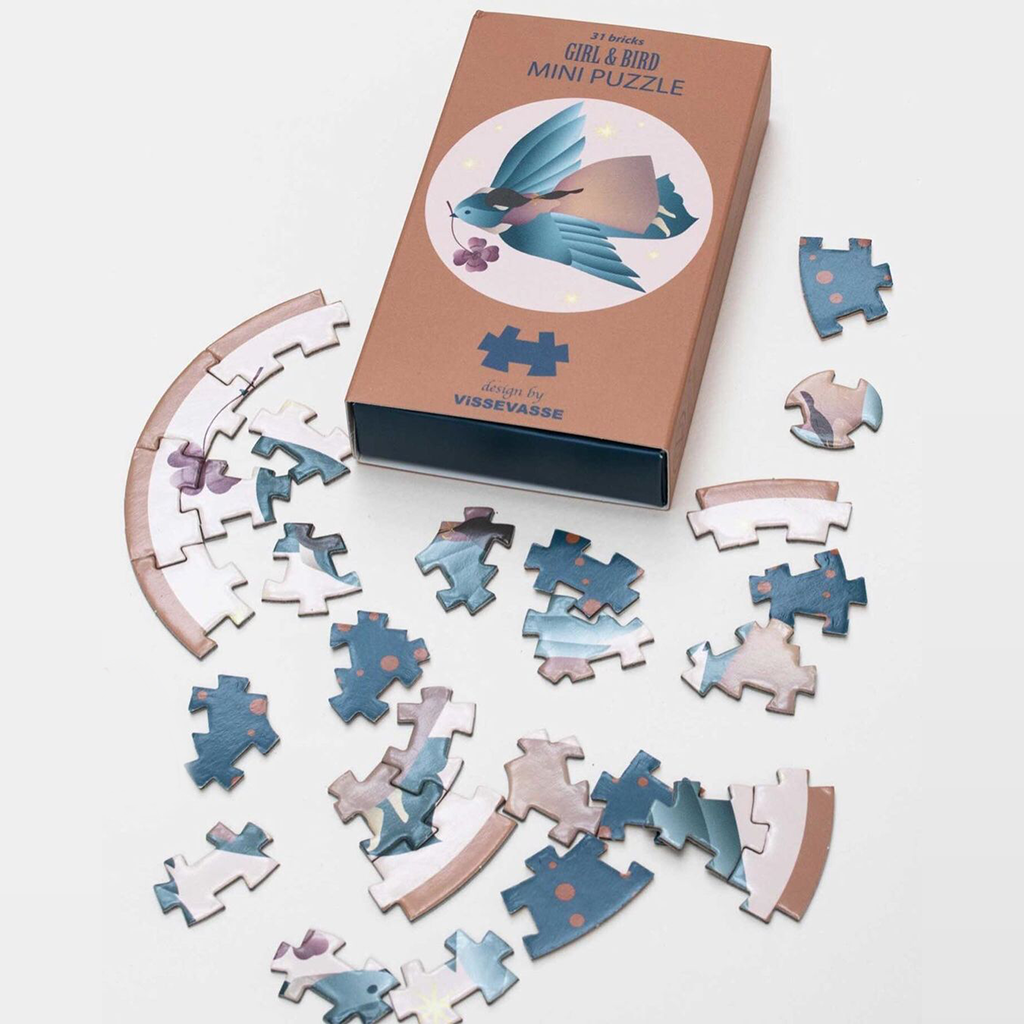 Un Mini Puzzle Oiseau & Fille