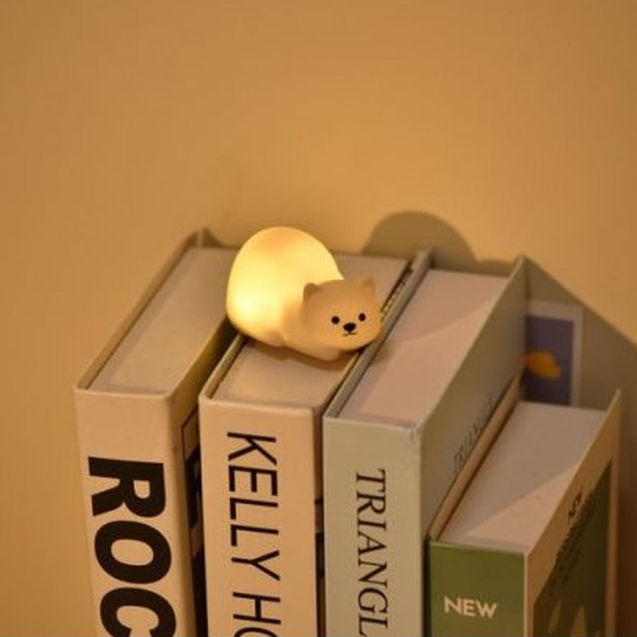 Mini veilleuse en forme de chat avec texture douce au toucher