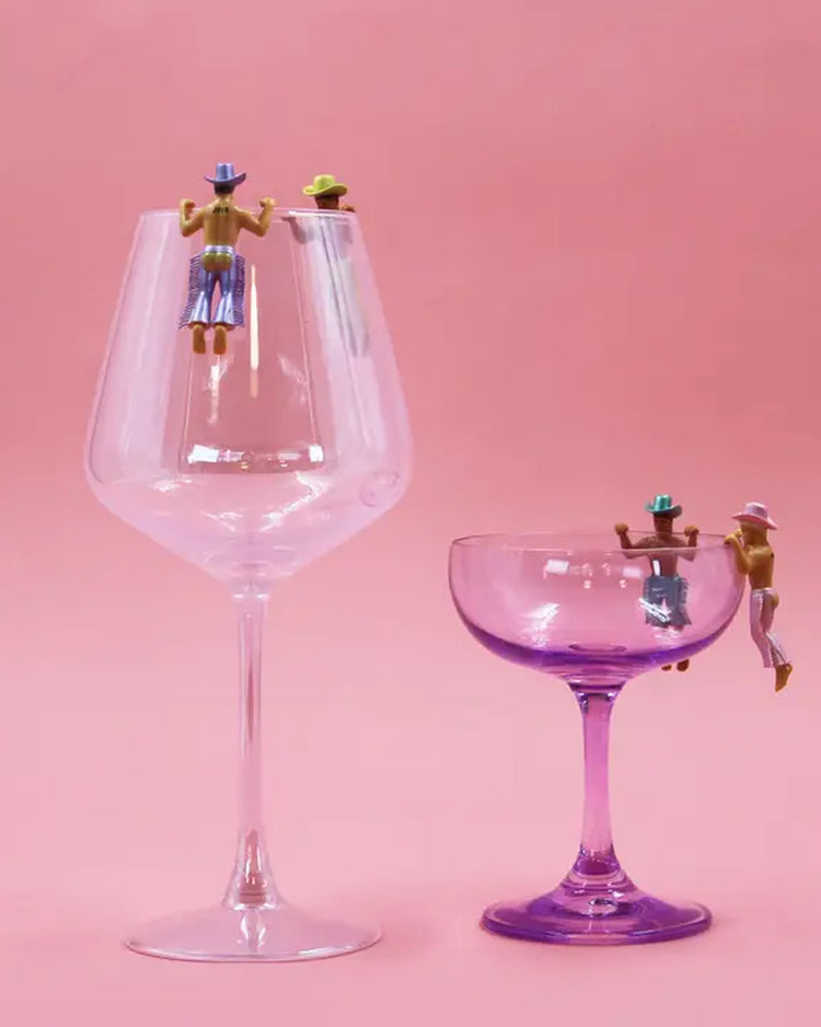 Marqueurs disco en forme de cowboy pour verres colorés
